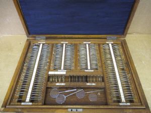 Optical Lens Trial Set in a Wooden Box Opticians Optometry Opthalmology